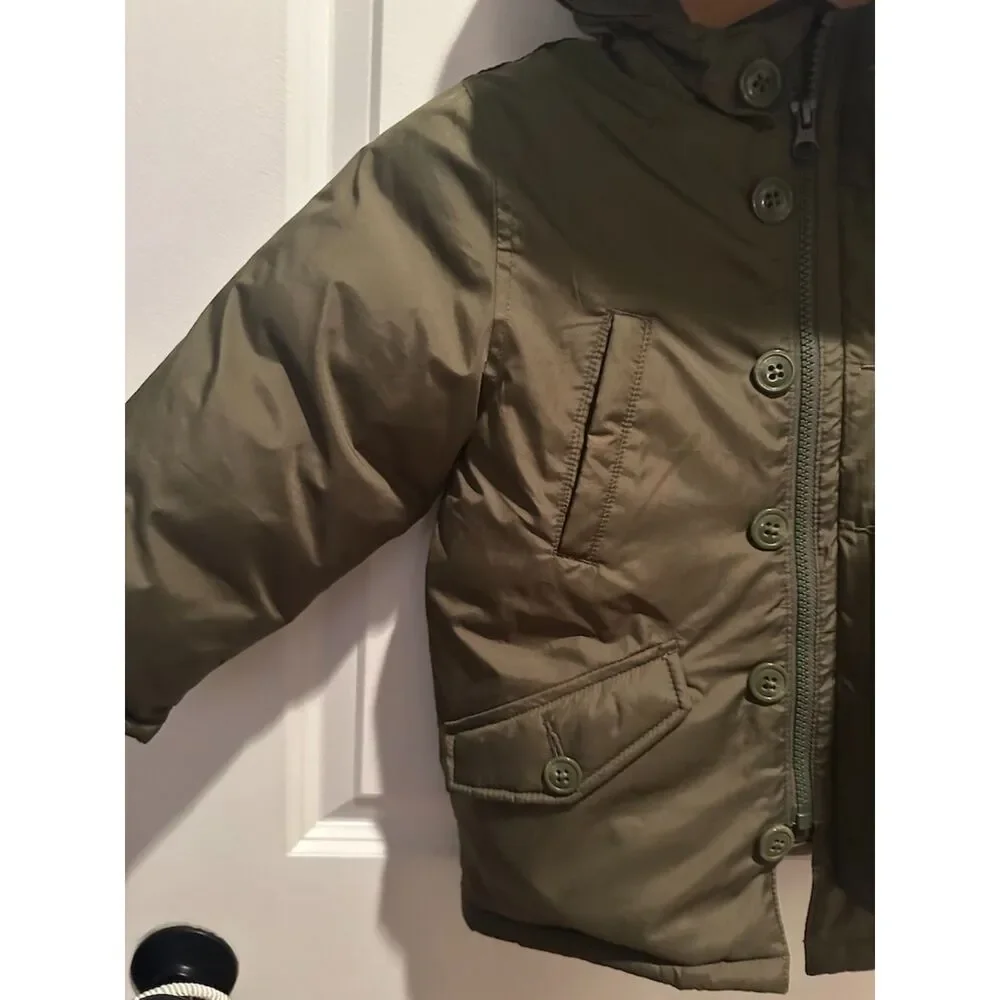 Baby Gap Green Unisex ToddlerPuffer Jacket with Hood Size 3